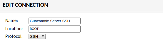 Enabling SSH as the connection type premitted